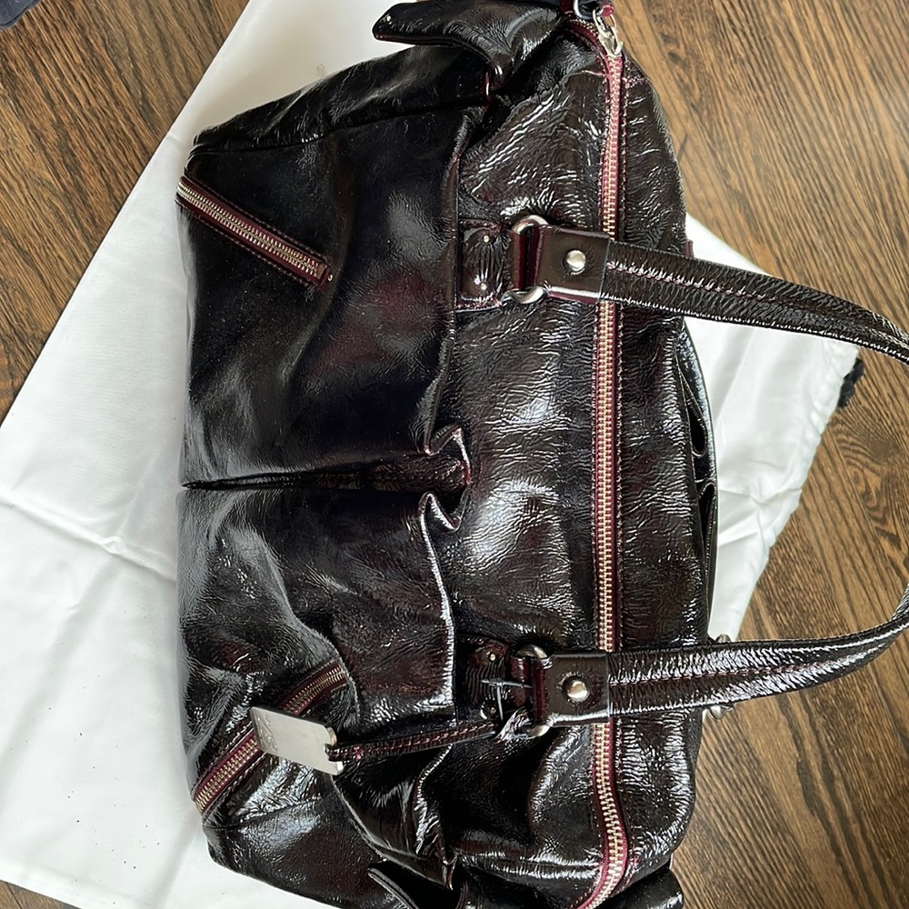 Botkier Black Cherry Soft Patent Handbag - image 1